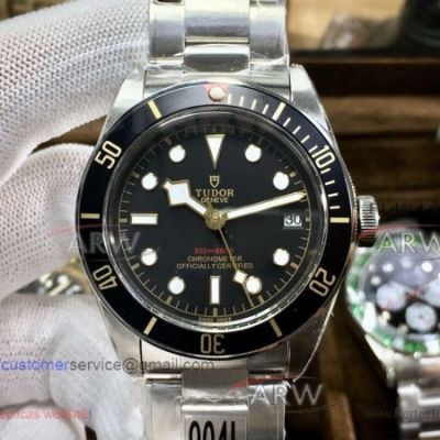 Perfect Replica Tudor Black Bay S&G 41MM Swiss 2836 Watch - Black Bezel Black Dial 904L Steel Oyster Band 